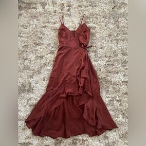 NWT Abercrombie & Fitch Deep Red High Low Dress